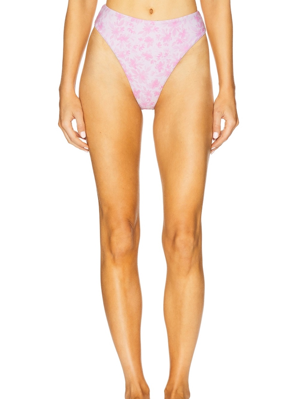 Tularosa Pink Flower Mar High Waist Bikini Bottom